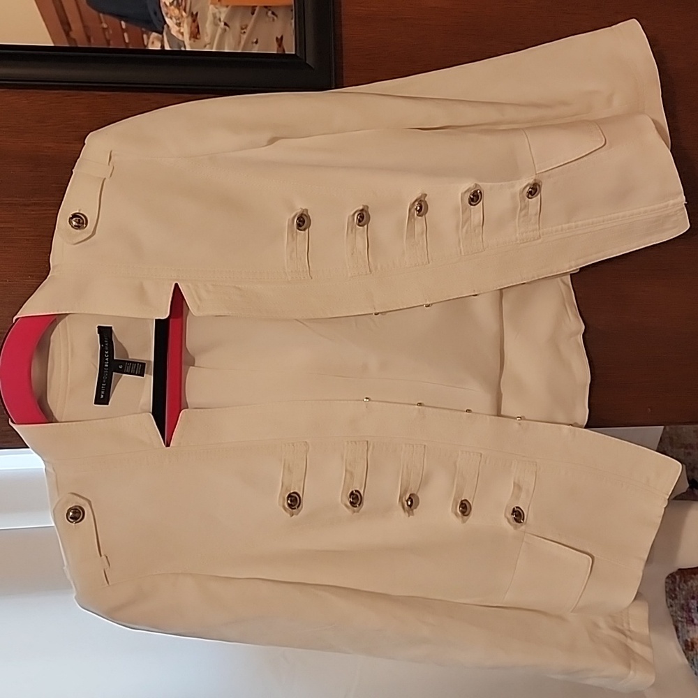 White House Black Market White Military Jacket
